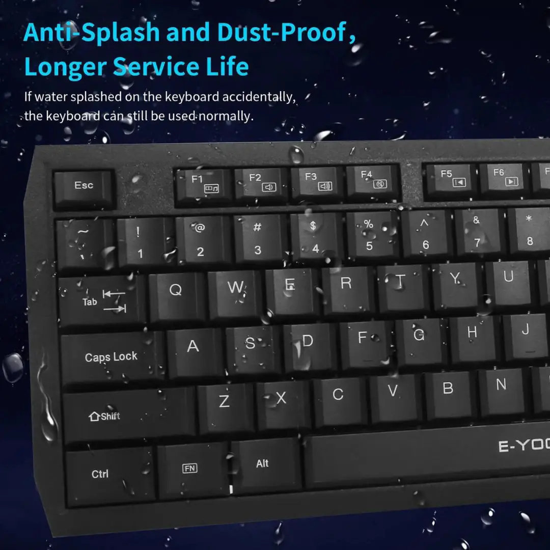 E-YOOSO E-710 Wireless 2.4GHz Keyboard and Mouse Combo (Black) (White) - Image 8