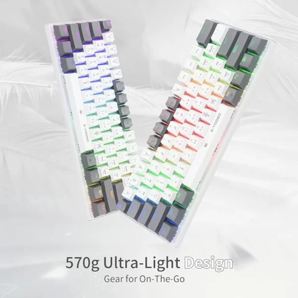 E-YOOSO Z-11 Gaming Keyboard with Red Switches, Monochrome Backlit, 61 ...