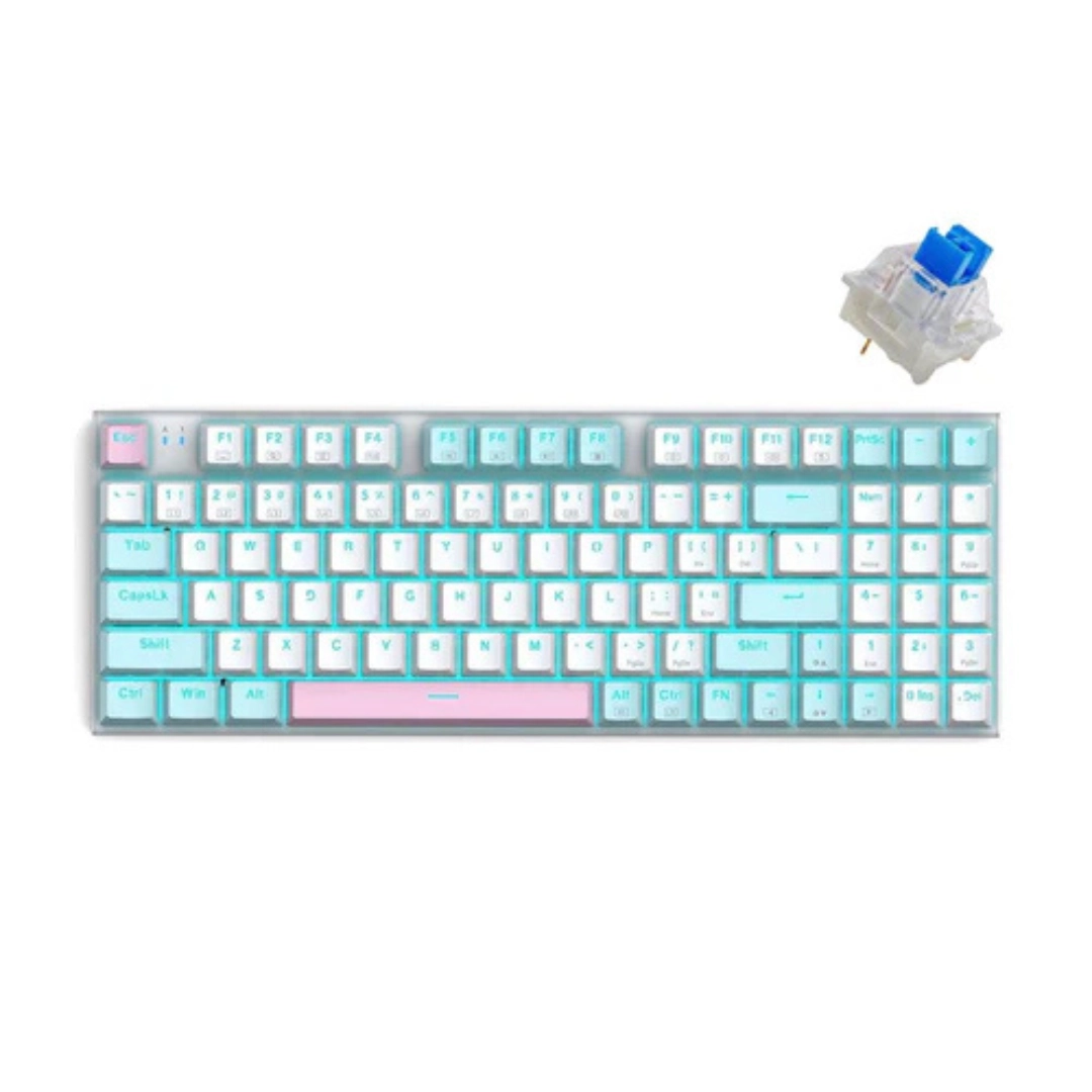 E-YOOSO Z-19 Single Light 94 Keys Hot Swappable Mechanical Keyboard Blue/White