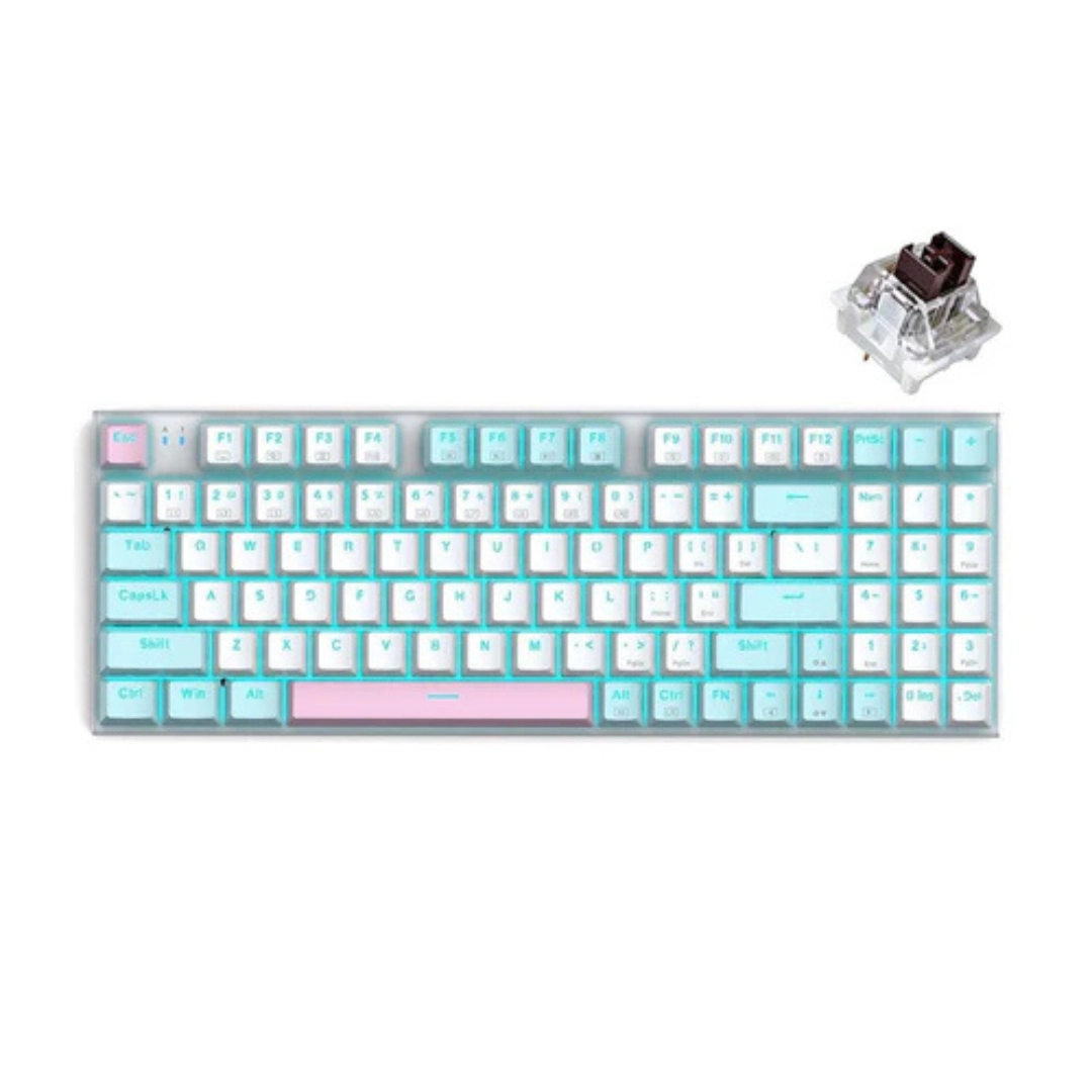 E-YOOSO Z-19 Single Light 94 Keys Hot Swappable Mechanical Keyboard Blue/White - Image 2