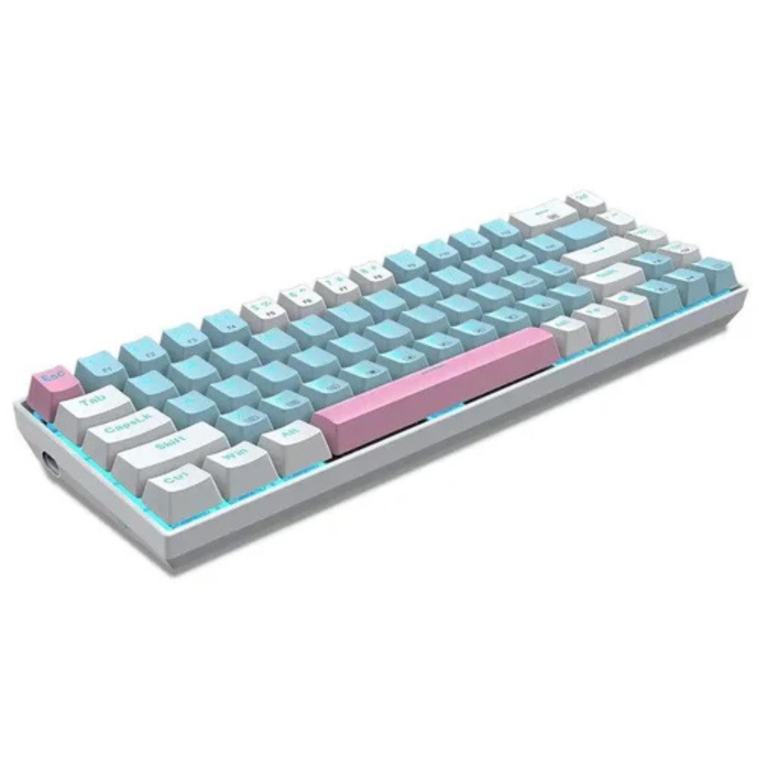 E-YOOSO Z-686 Single Light 68 Keys Hot Swappable Mechanical Keyboard White/Blue - Image 5