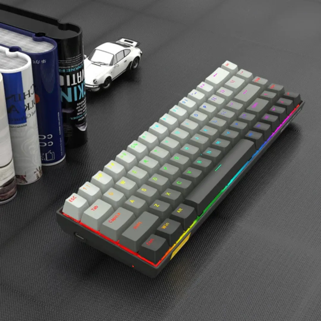E-YOOSO HZ-68 RGB 68-Keys Hot-Swappable Mechanical Keyboard Gradient Grey - Image 4