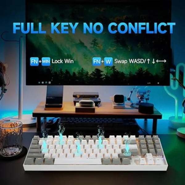 E-YOOSO Z-13 Single Light 89 Keys Mechanical Keyboard Grey/White – E-yooso