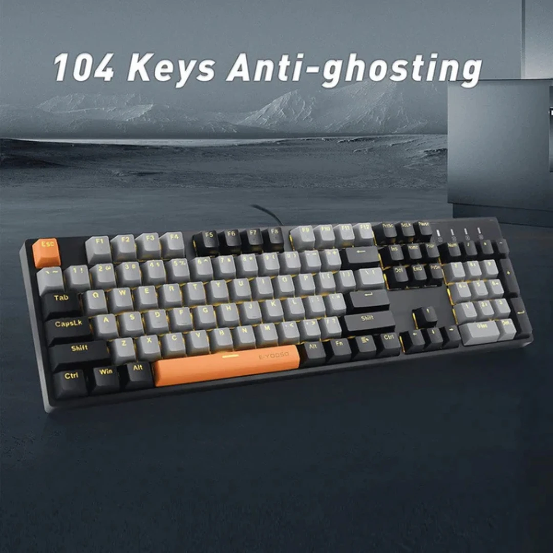 E-Yooso Z-14 Single Light 104 Keys Mechanical Keyboard Grey/Black - Image 10