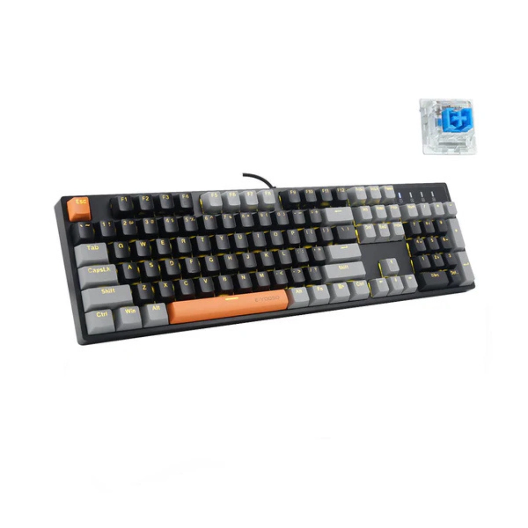 E-Yooso Z-14 Single Light 104 Keys Mechanical Keyboard Grey/Black - Image 3