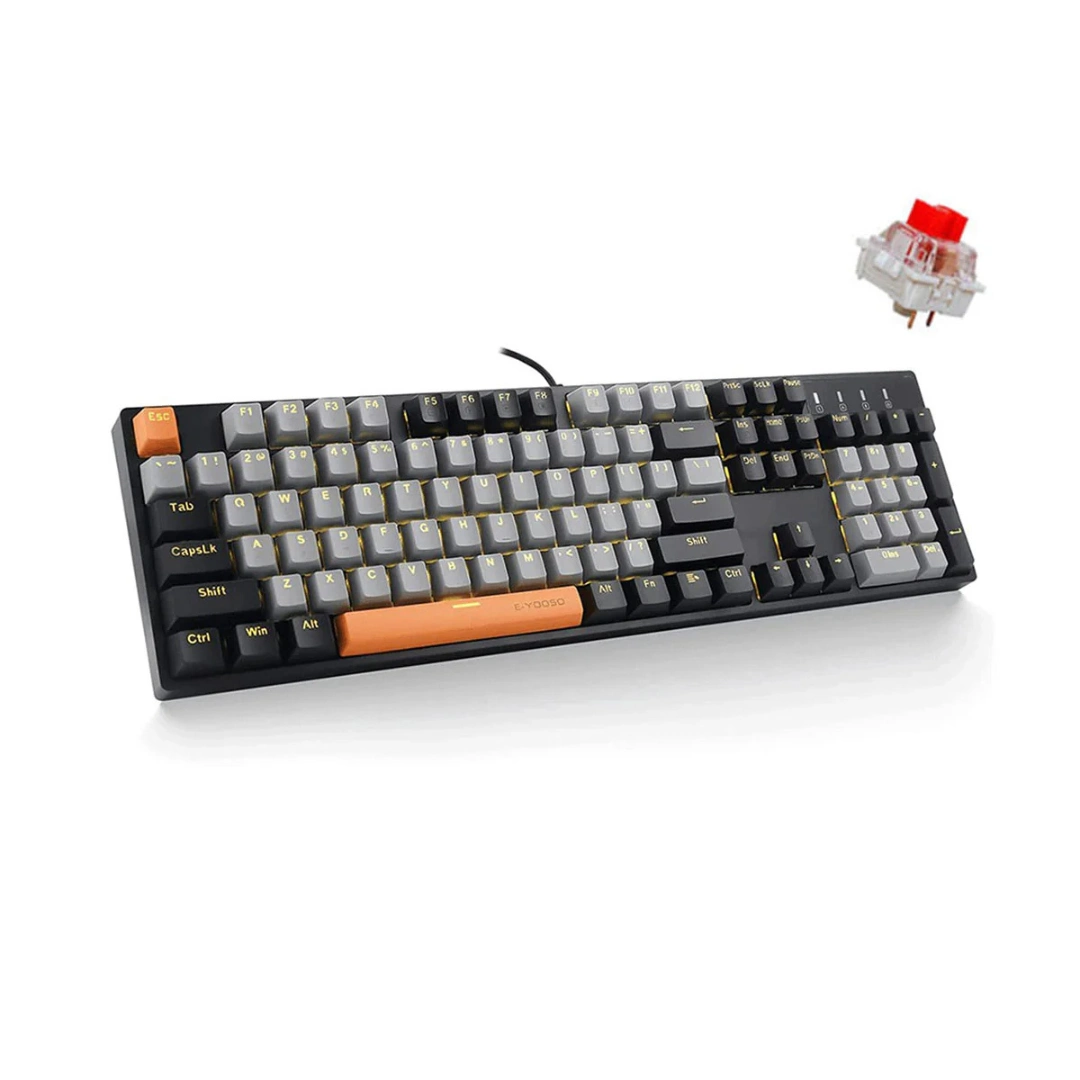 E-Yooso Z-14 Single Light 104 Keys Mechanical Keyboard Grey/Black - Image 4