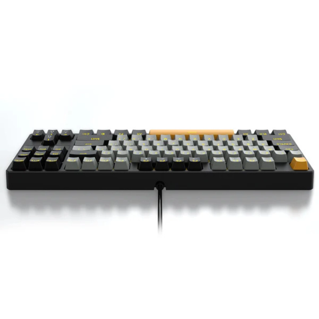 E-Yooso Z-87 Yellow Single Light 87 Keys Wired Mechanical Keyboard Grey/Black/Orange - Image 4