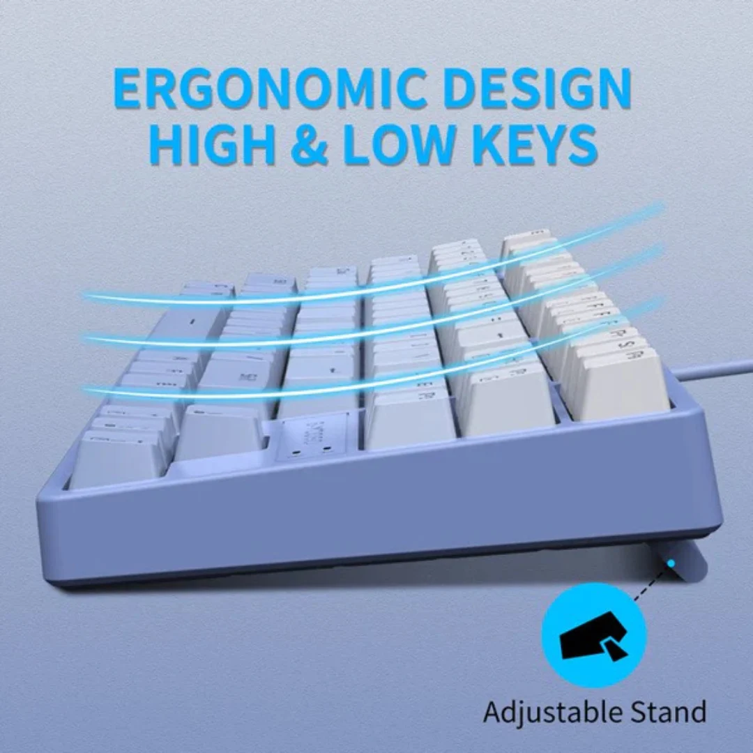 E-Yooso Z-87 Ice Blue Single Light 87 Keys Wired Mechanical Keyboard Blue/White - Image 8