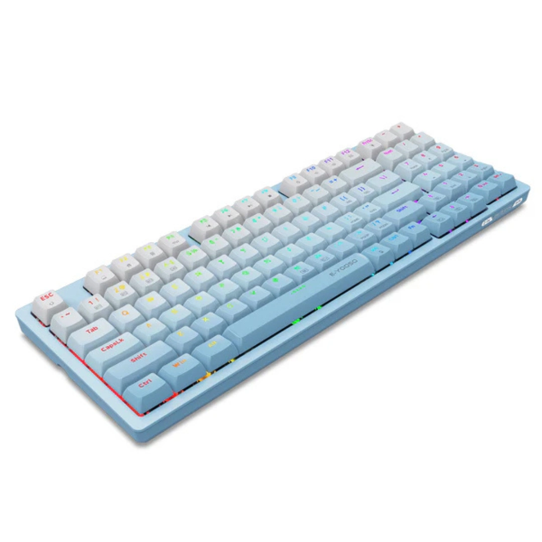 E-Yooso Z-94 Tri-Mode RGB 94-Keys Hot-Swappable Mechanical Keyboard White/Blue - Image 5