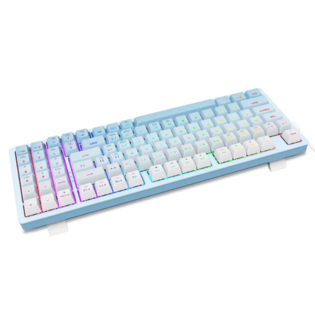 E-Yooso Z-94 Tri-Mode RGB 94-Keys Hot-Swappable Mechanical Keyboard White/Blue - Image 6