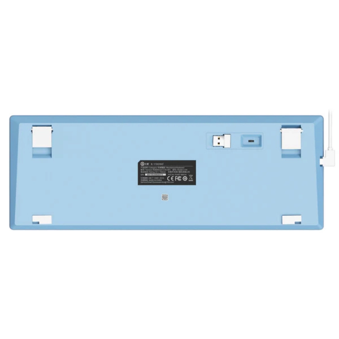 E-Yooso Z-94 Tri-Mode RGB 94-Keys Hot-Swappable Mechanical Keyboard White/Blue - Image 8
