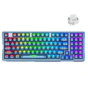 E-YOOSO Z-94J Tri-Mode RGB 94-Keys Hot-Swappable Mechanical Keyboard Crystal Blue
