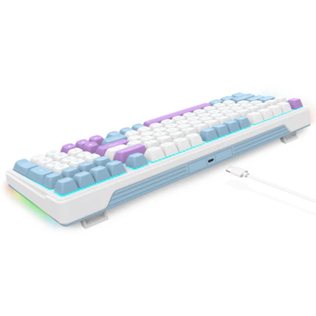 E-YOOSO Z-99 RGB 99-Keys Tri-Mode Mechanical Keyboard White/Blue/Purple - Image 4