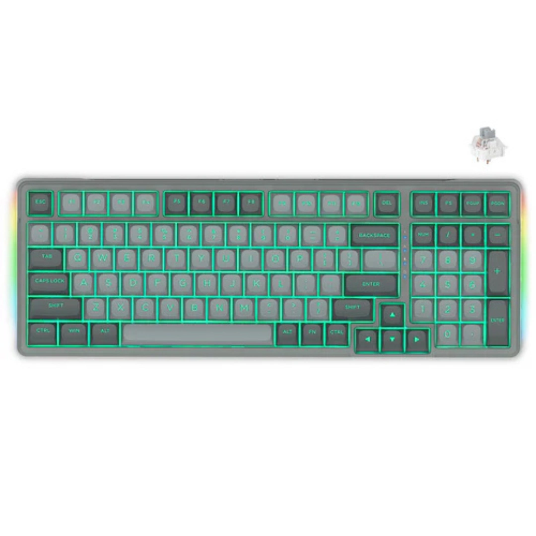 E-YOOSO Z-99 99-Key Mechanical Keyboard Monochrome White/Blue/Purple & Dark/Light Gray - Image 7