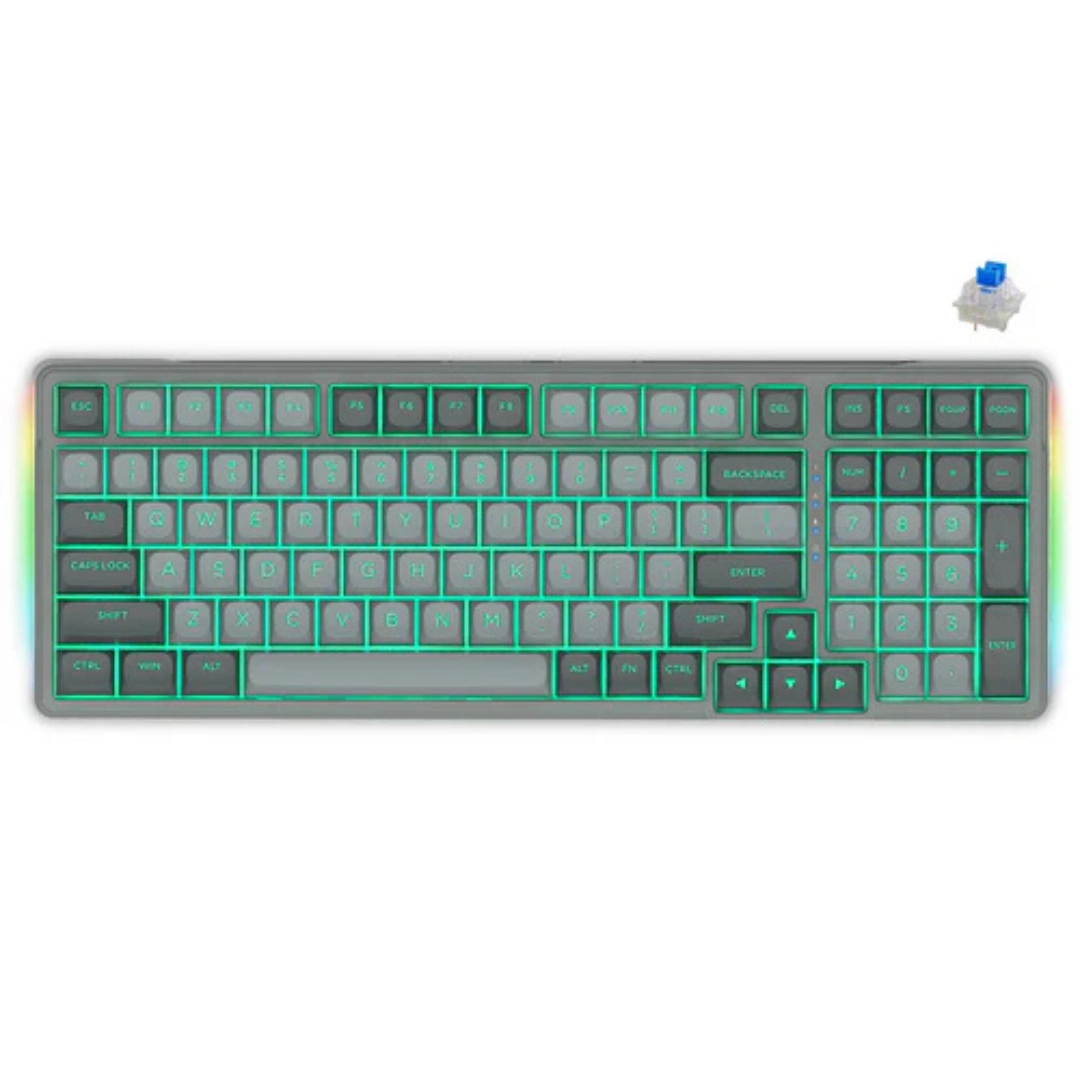 E-YOOSO Z-99 99-Key Mechanical Keyboard Monochrome White/Blue/Purple & Dark/Light Gray - Image 6