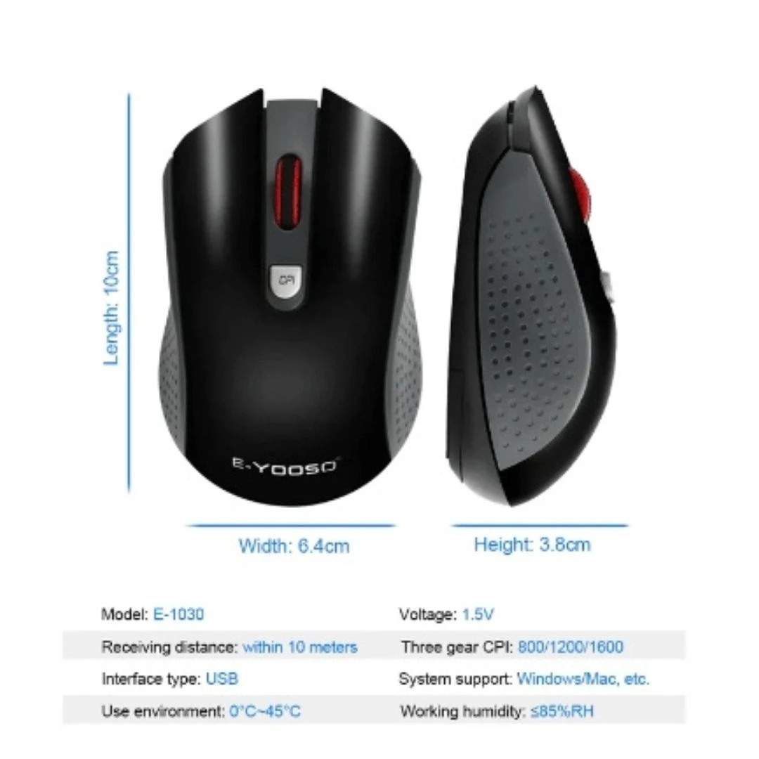 E-YOOSO E-1030 Wireless Optical Mouse – Ergonomic & Reliable - Image 4