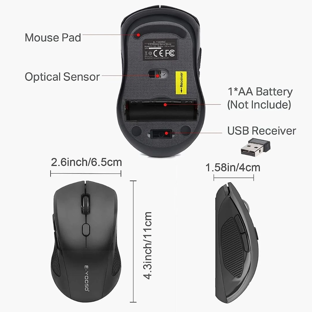 E-YOOSO E-1131 Wireless Mouse with 4800 DPI Control - Image 4