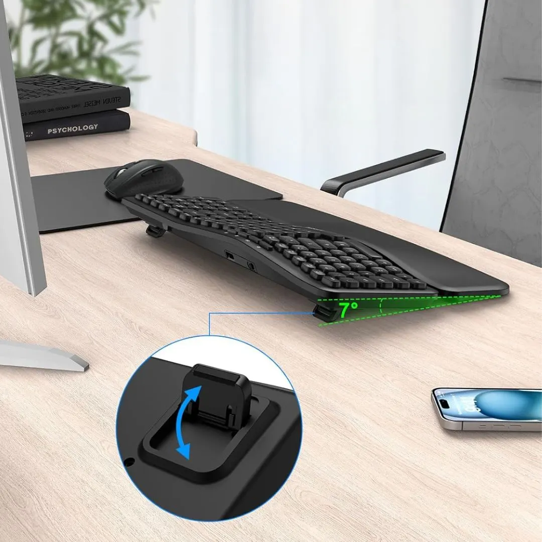 E-YOOSO E-757 Wireless Ergonomic Keyboard & Mouse Combo - Image 2