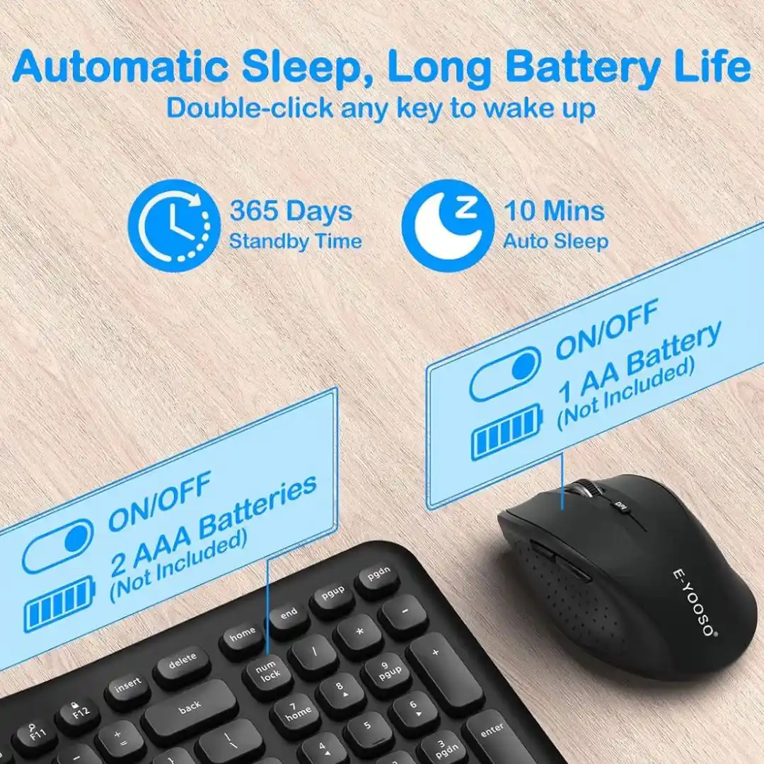 E-YOOSO E-757 Wireless Ergonomic Keyboard & Mouse Combo - Image 3