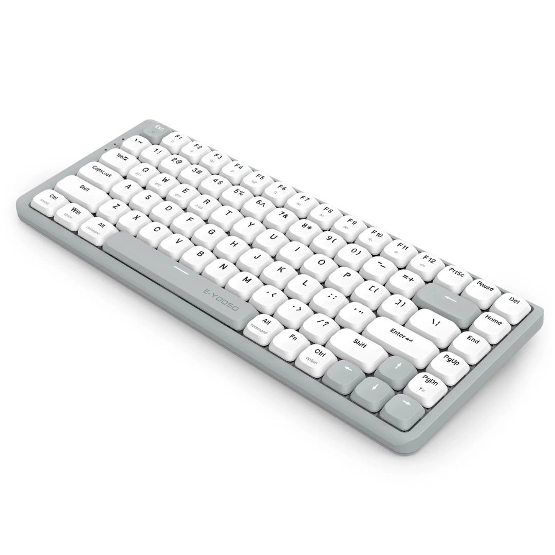 E-YOOSO Z-84 Tri-Mode 84-Keys Mechanical Keyboard White/Grey - Image 5