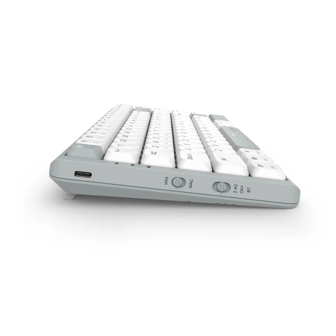 E-YOOSO Z-84 Tri-Mode 84-Keys Mechanical Keyboard White/Grey - Image 6