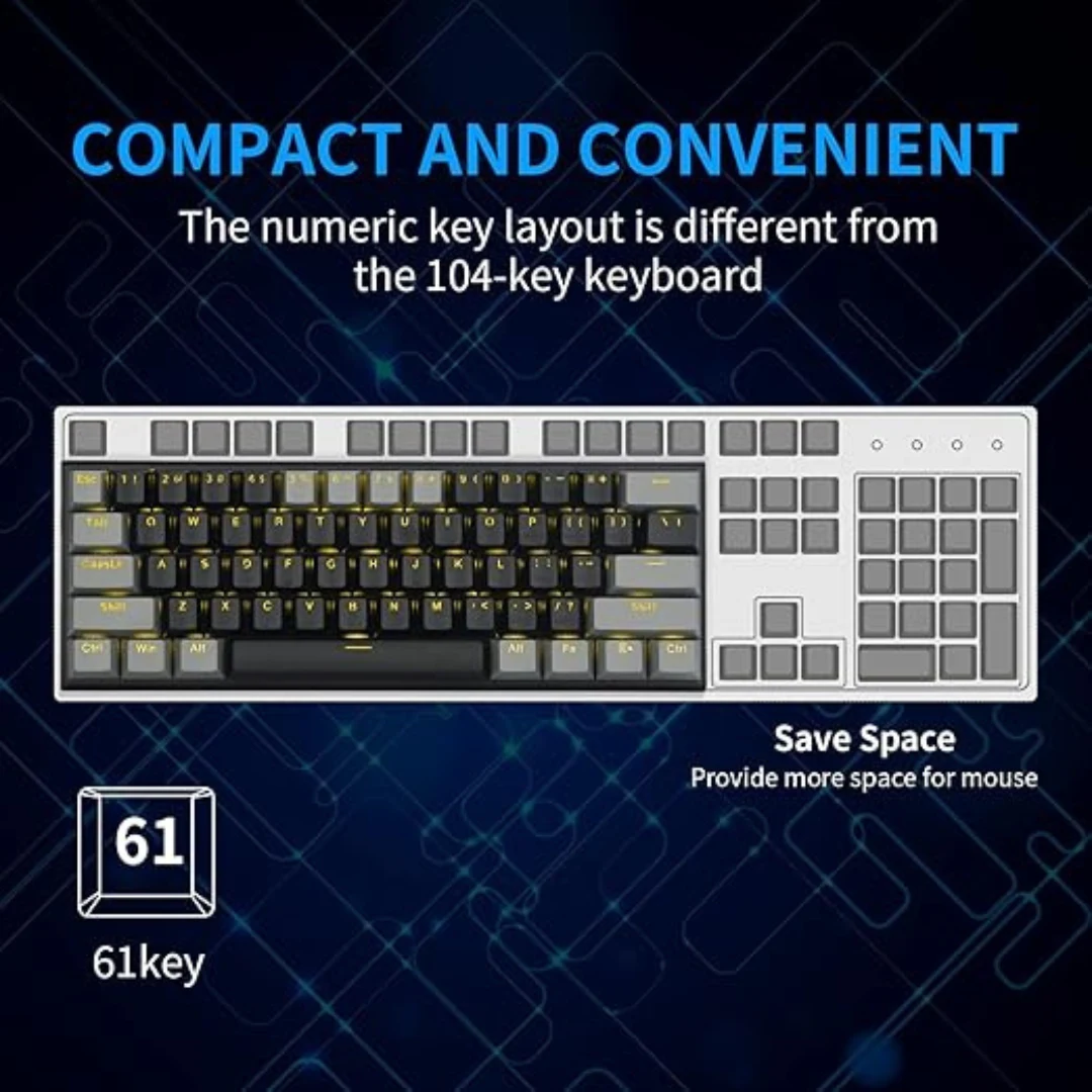E-YOOSO Z-11 60% Mechanical Keyboard 61 Keys, Blue, brown, red Switch Compact Keyboard - Image 6