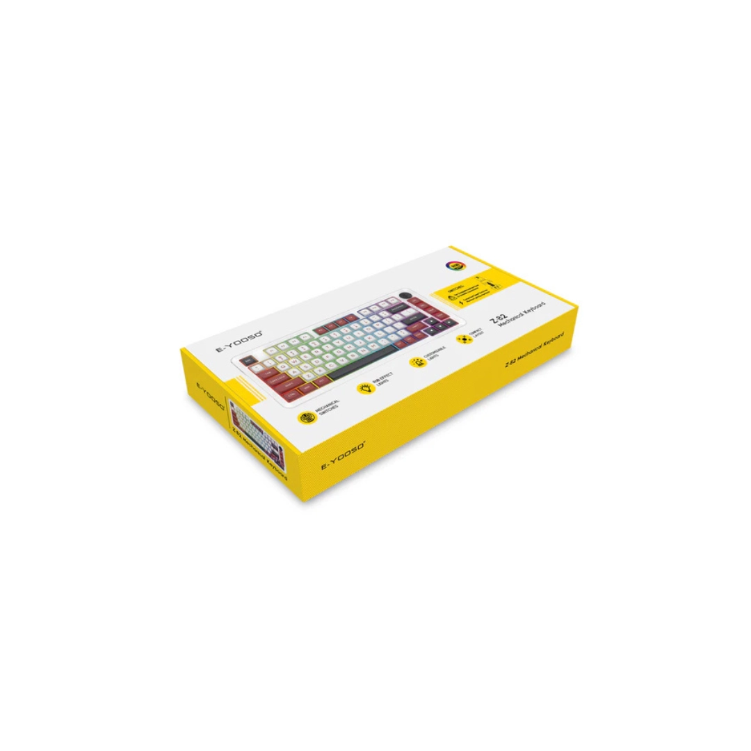E-YOOSO Z-82 RGB 81-Keys Wired Hot-Swappable Mechanical Keyboard White/Red/Black - Image 5