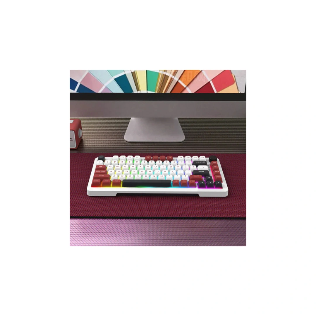 E-YOOSO Z-82 RGB 81-Keys Wired Hot-Swappable Mechanical Keyboard White/Red/Black - Image 8