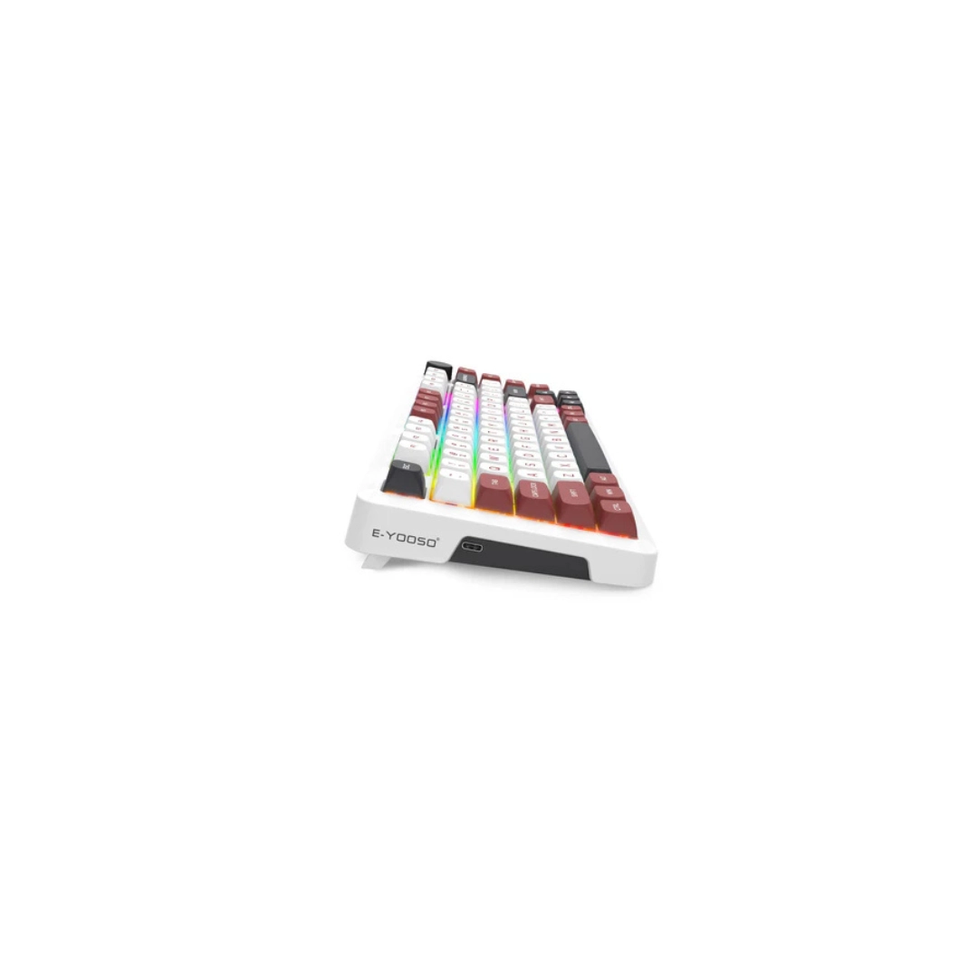 E-YOOSO Z-82 RGB 81-Keys Wired Hot-Swappable Mechanical Keyboard White/Red/Black - Image 4