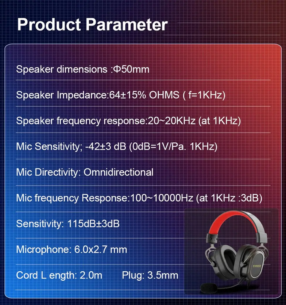 E-YOOSO H2722D Gaming Headphone 3.5mm Surround sound - Image 11