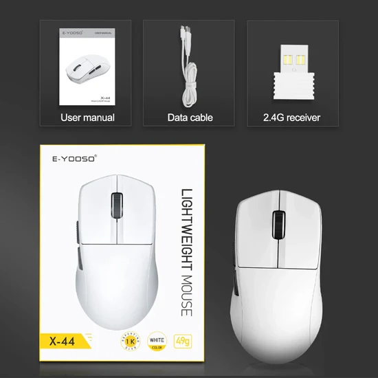 E-YOOSO X-44 White 1K Wireless 26000 DPI Gaming Mouse - Image 3