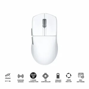 E-YOOSO X-44 White 1K Wireless 26000 DPI Gaming Mouse