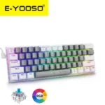 E-YOOSO Z-87 Yellow Single Light 87 Keys Wired Mechanical Keyboard Grey/White